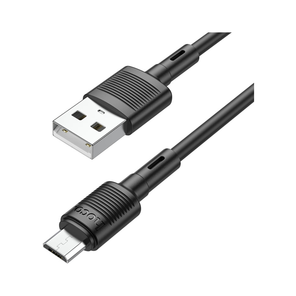 Дата кабель USB 2.0 AM to Micro 5P 1.0m 2.4A PVC X83 black HOCO (6931474770882) - зображення 1