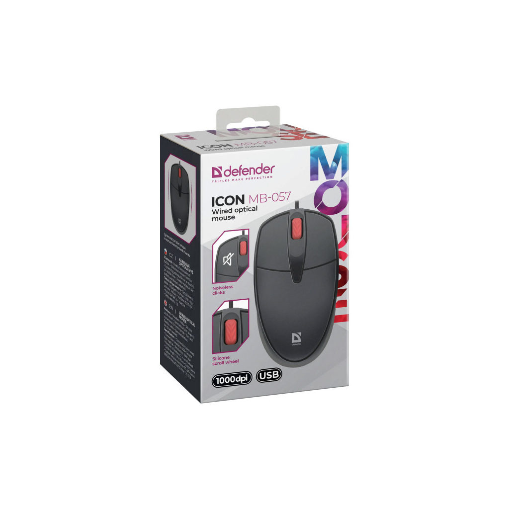 Мишка Defender Icon MB-057 USB Black (52057) - зображення 5