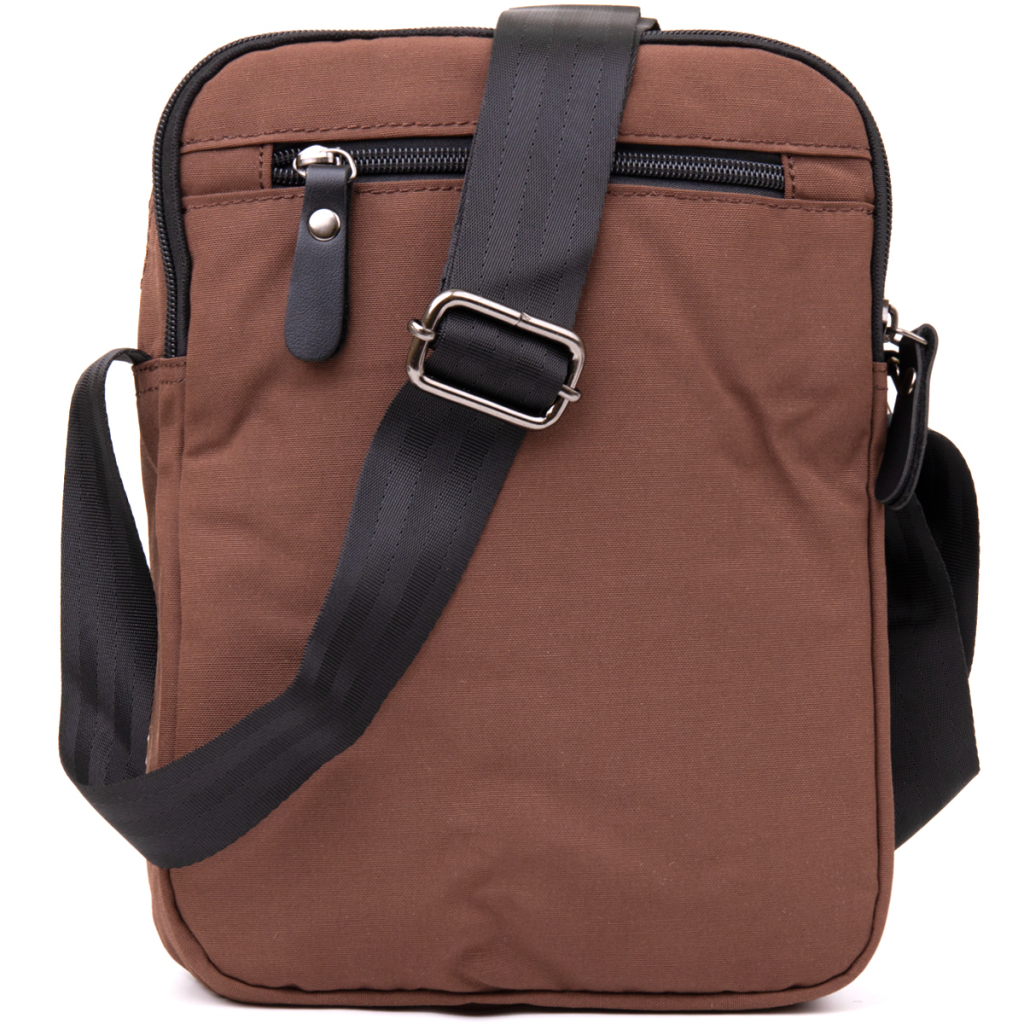 Сумка Vintage Текстильна чоловіча на два відділення Коричнева (20661) - зображення 2