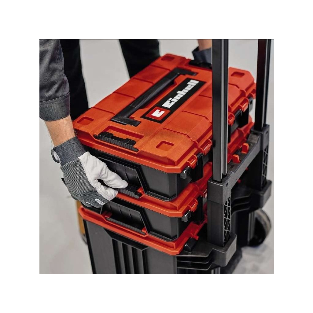 Ящик для інструментів Einhell E-Case Tower, 1 кейс S-F, 1 кейс S-F з вкладишем Grid Foam Set, 1 кейс L з колесами (4540015) - зображення 8