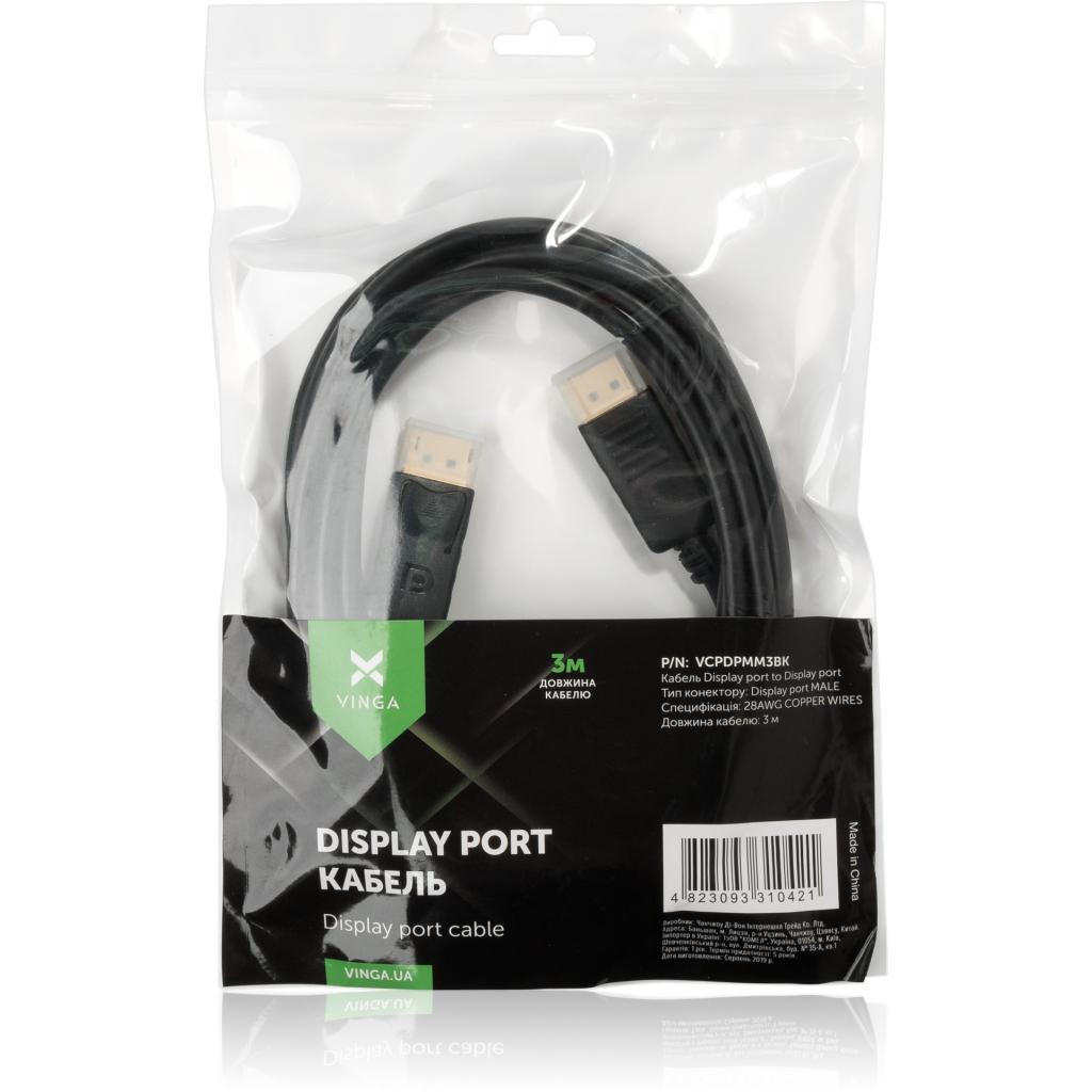 Кабель мультимедійний Display Port to Display Port 1.8m Vinga (VCPDP1.8BK) - зображення 4