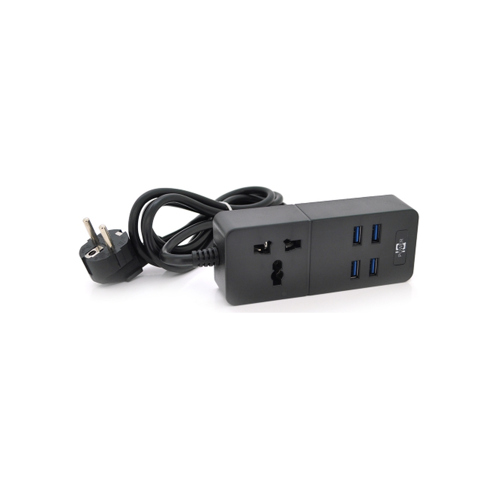 Мережевий фільтр живлення Voltronic TВ-Т05, 1роз, 4*USB Black (ТВ-Т06-Black) - зображення 1