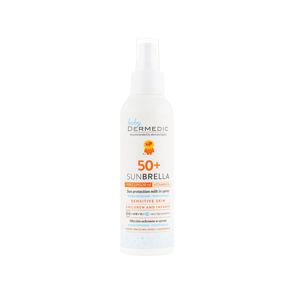 Засіб від засмаги Dermedic Sunbrella Baby Сонцезахисний молочко-спрей для дітей SPF50+ 150 мл (5901643174873) - зображення 1
