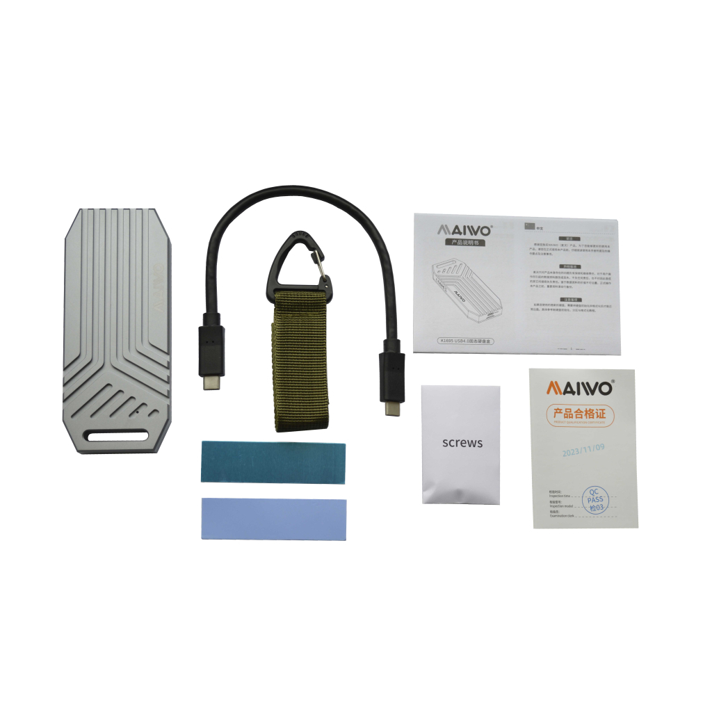 Кишеня зовнішня Maiwo M.2 SSD NVMe 2280 ч-з USB4.0 Type-C 40Gbps (K1695) - зображення 9