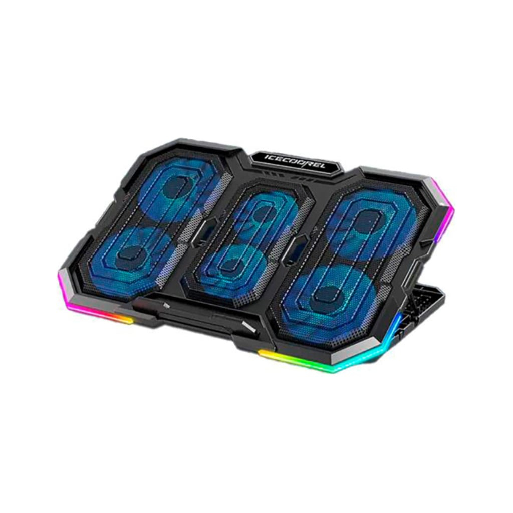 Підставка до ноутбука IceCoorel 14-18", 4*95mm 1200 RPM + 2*70mm 2500 RPM, 2*USB, 400x260x30mm, RGB (N6) - изображение 1