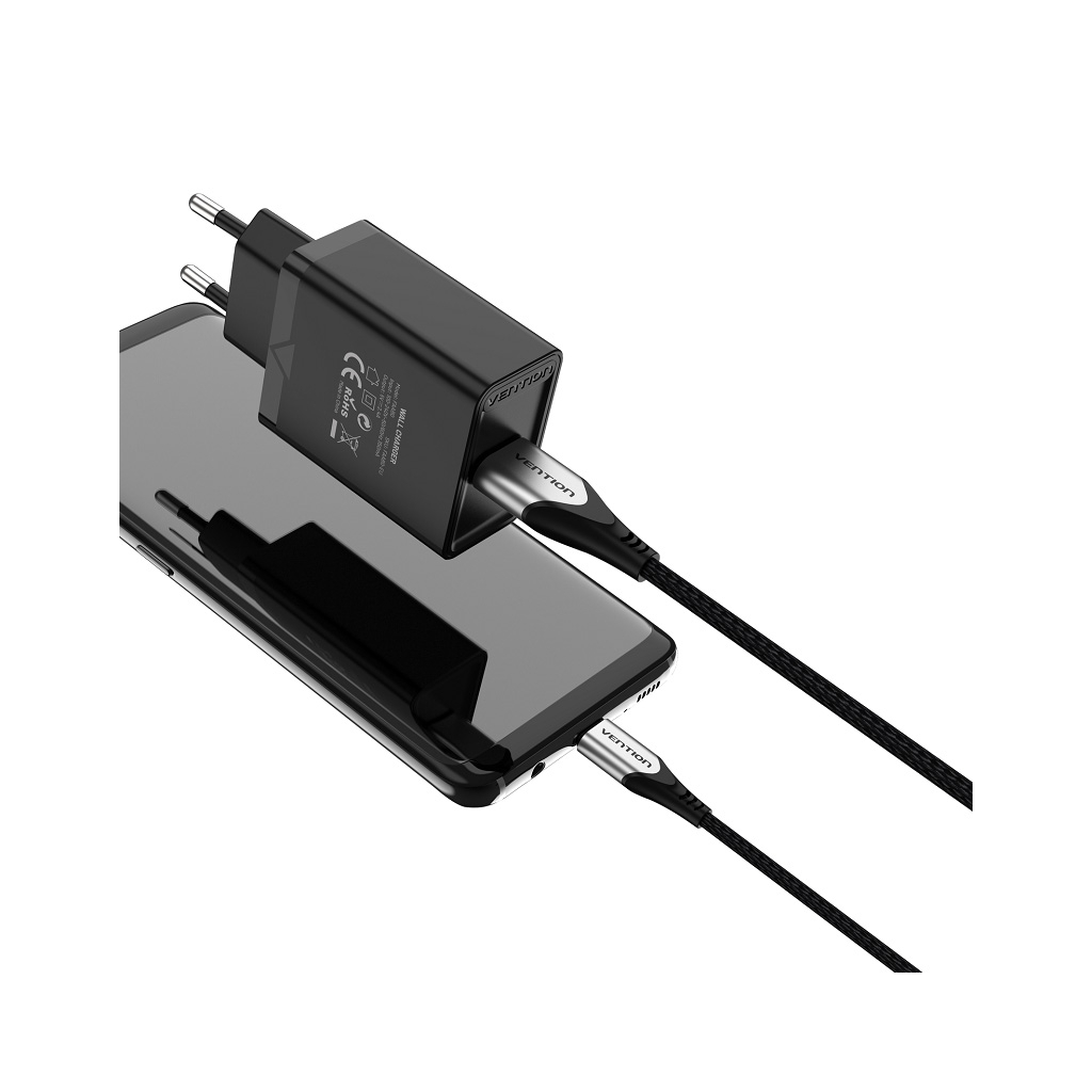 Зарядний пристрій Vention 1xUSB 12W Black (FAAB0-EU) - зображення 4