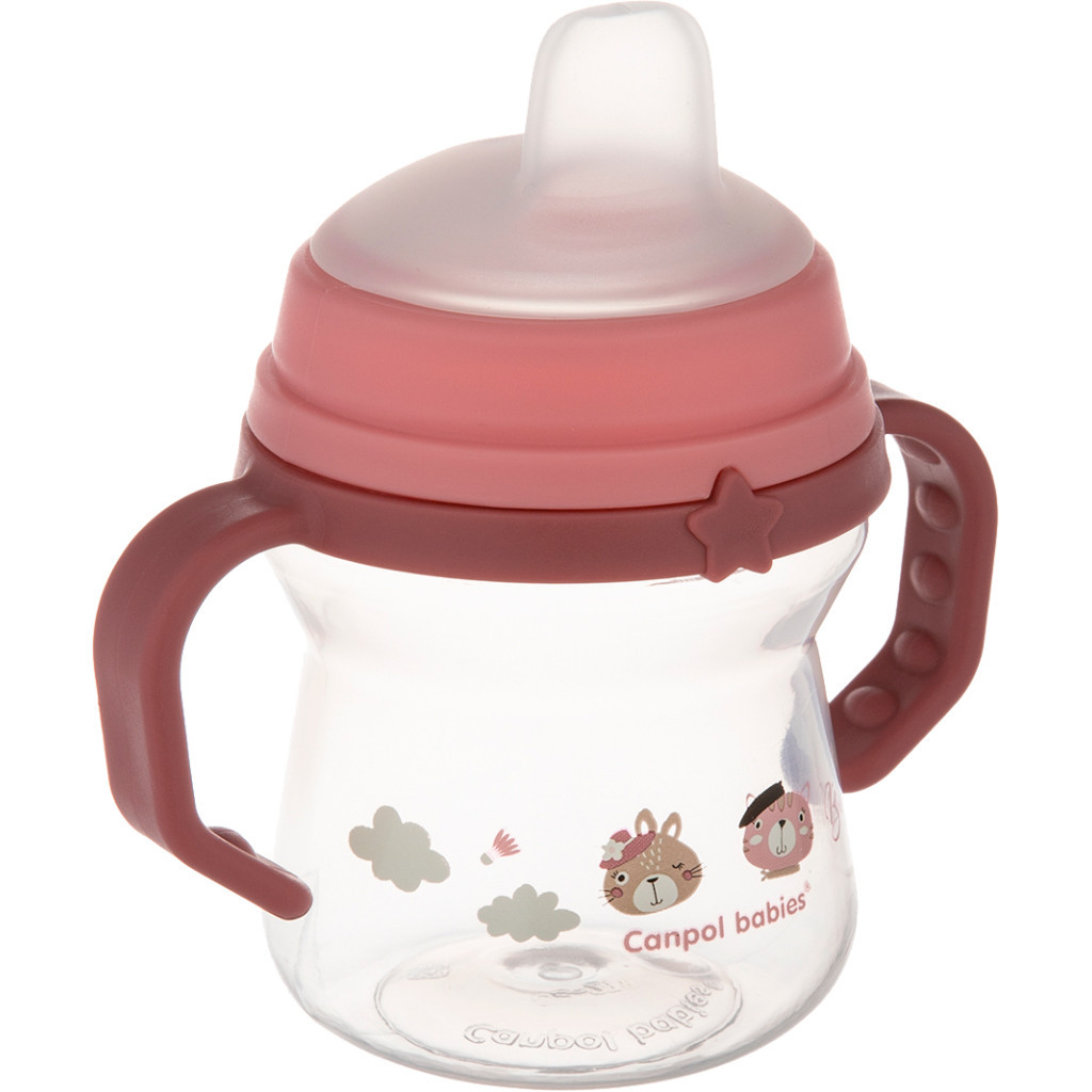 Поїльник-непроливайка Canpol babies Bonjour Paris з силіконовим носиком FirstCup 150 мл Рожева (56/612_pin) - зображення 2