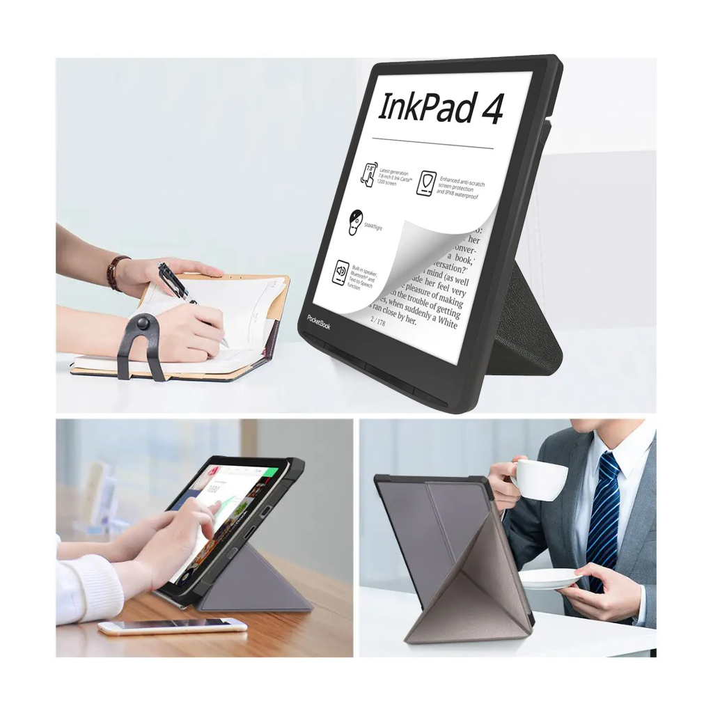 Чохол до електронної книги BeCover Ultra Slim Origami PocketBook 743G InkPad 4/InkPad Color 2/InkPad Color 3 (7.8") Gray (713087) - изображение 3
