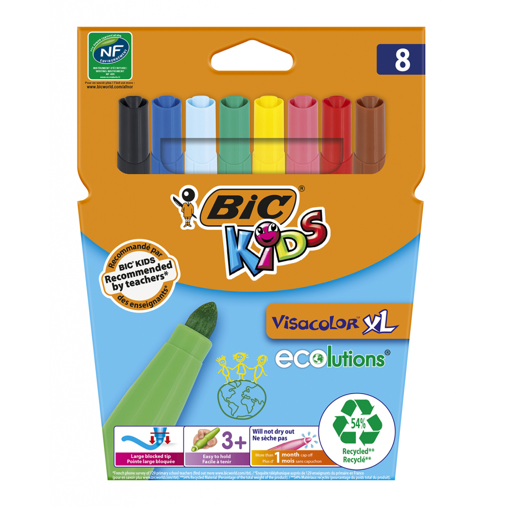Фломастери Bic Kids Visacolor XL, 8 кольорів (bc8290062) - зображення 1