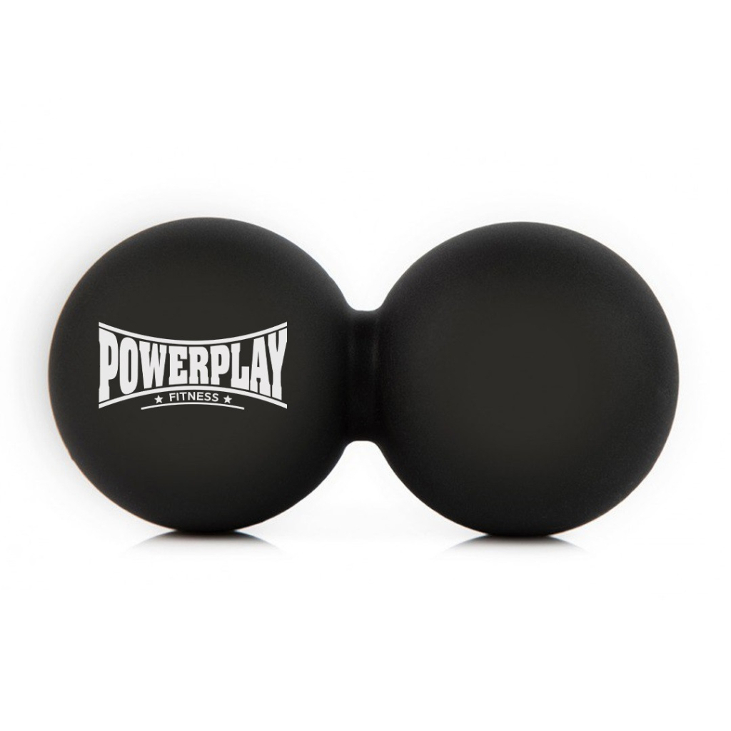 Масажний м'яч PowerPlay PP-4355 Silicone Lacrosse Peanut Ball (6.3х12.6см) Чорний (PP-4355_Black) - зображення 1