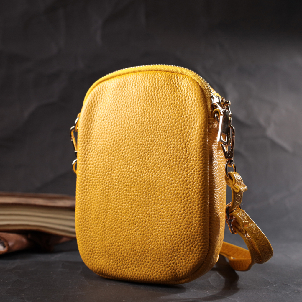 Сумка Vintage Жіноча з м'якої натуральної шкіри Жовта (22342) - зображення 9