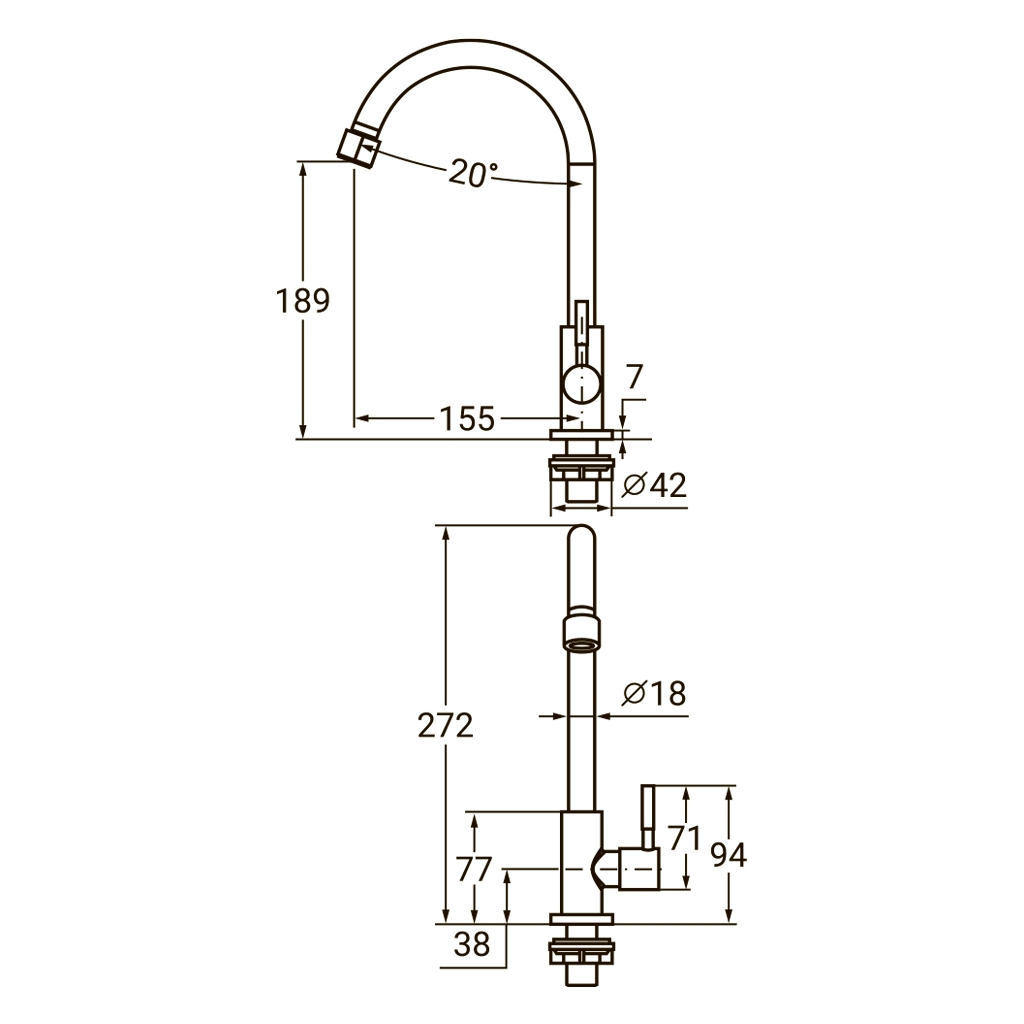 Змішувач AQUATICA KT-1G170P - изображение 3