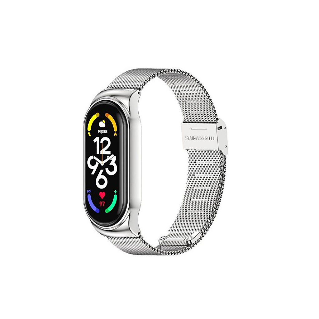 Ремінець до фітнес браслета BeCover Metal для Xiaomi Mi Smart Band 7 Silver (707494) - зображення 1