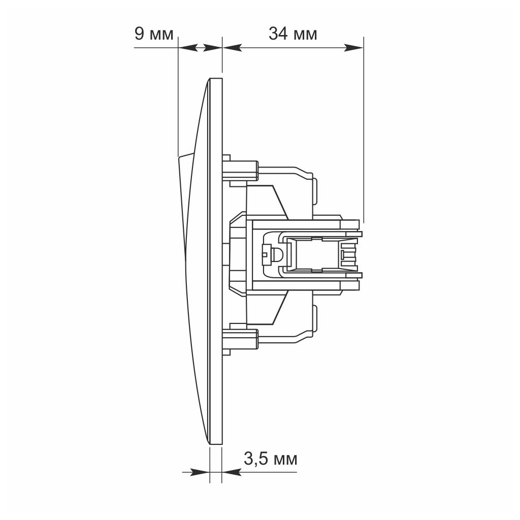 Перемикач Videx BINERA 1кл прохідний кремовий (VF-BNSW1P-CR) - изображение 6