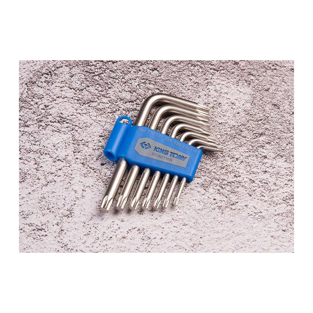 Ключ KING TONY набір Г-подібні Torx Т10-Т40, 7 шт. (20307PR) - зображення 2