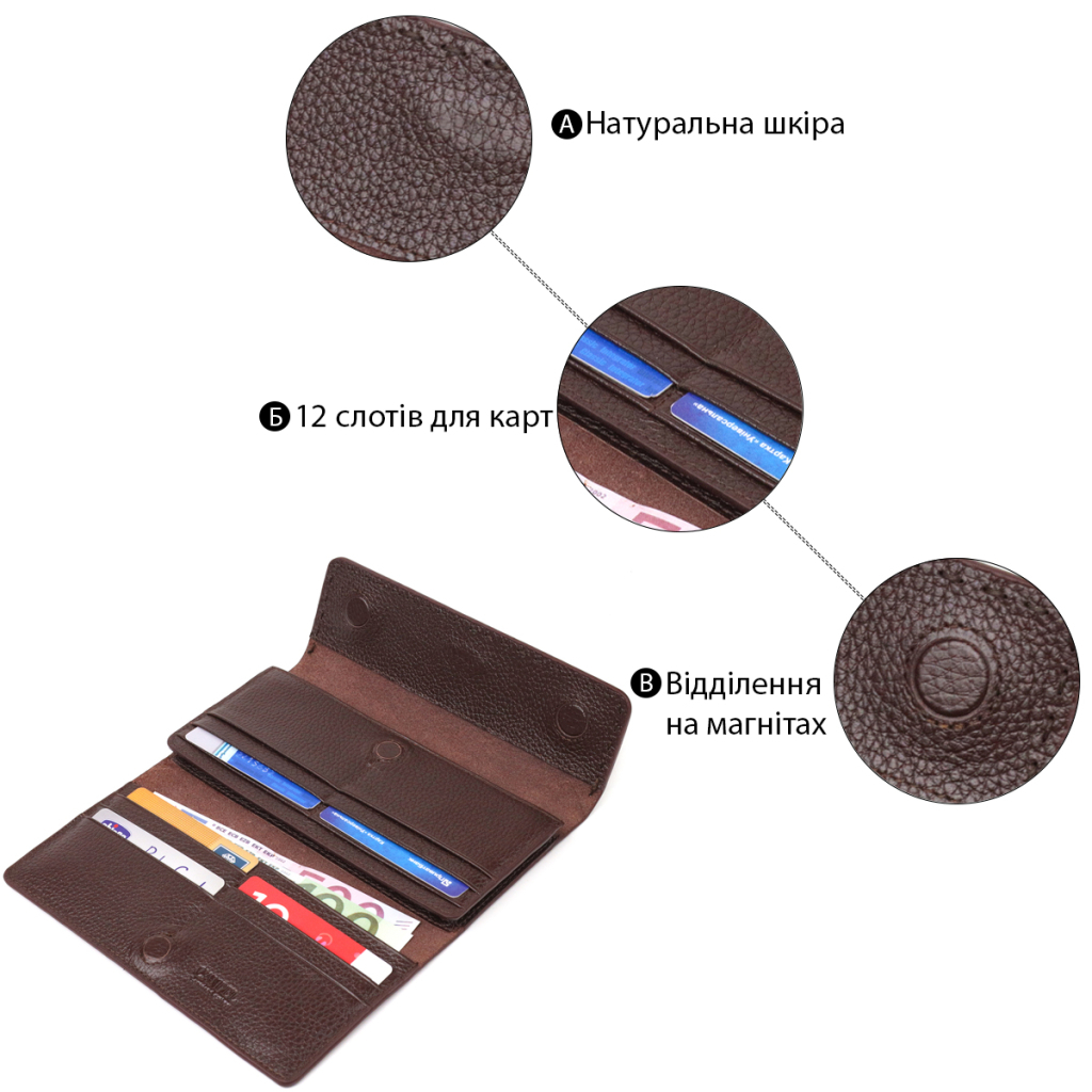 Гаманець Canpellini З натуральної шкіри Коричневий (21660) - зображення 4