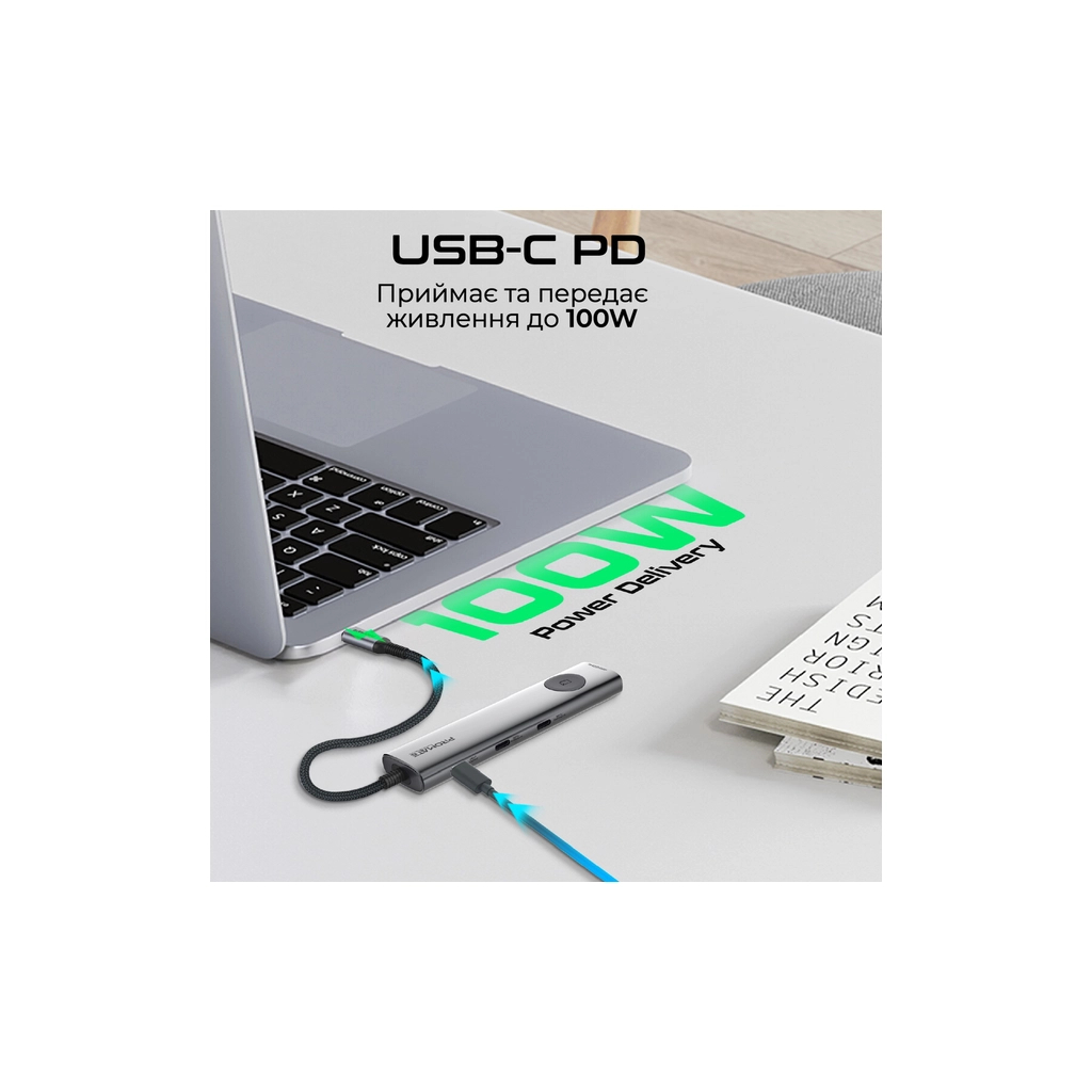 Концентратор Promate USB-C 9-in-1 Promate comandhub-lite (comandhub-lite) - зображення 2