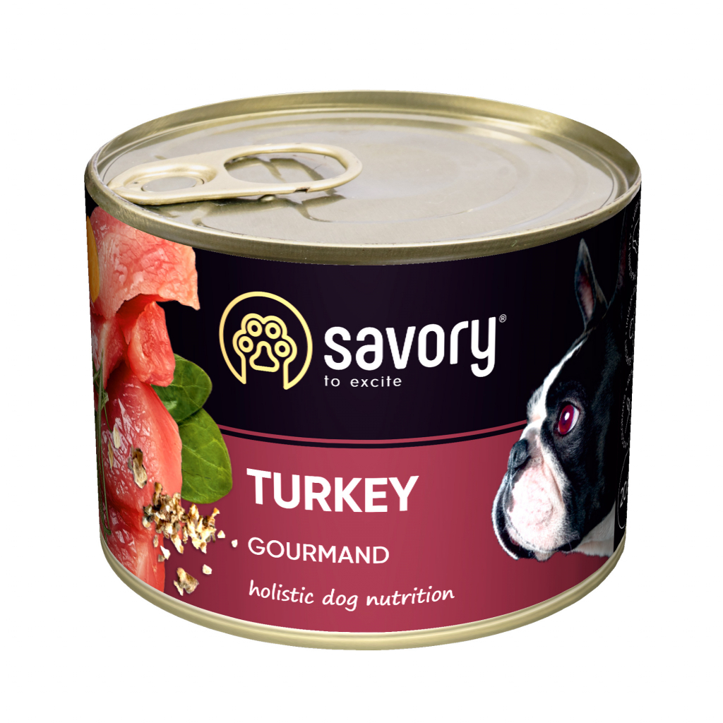 Консерви для собак Savory Dog Gourmand індичка 200 г (4820232630501) - зображення 1