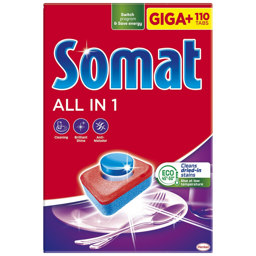 Таблетки для посудомийних машин Somat All in 1 110 шт. (9000101577044) - изображение 1