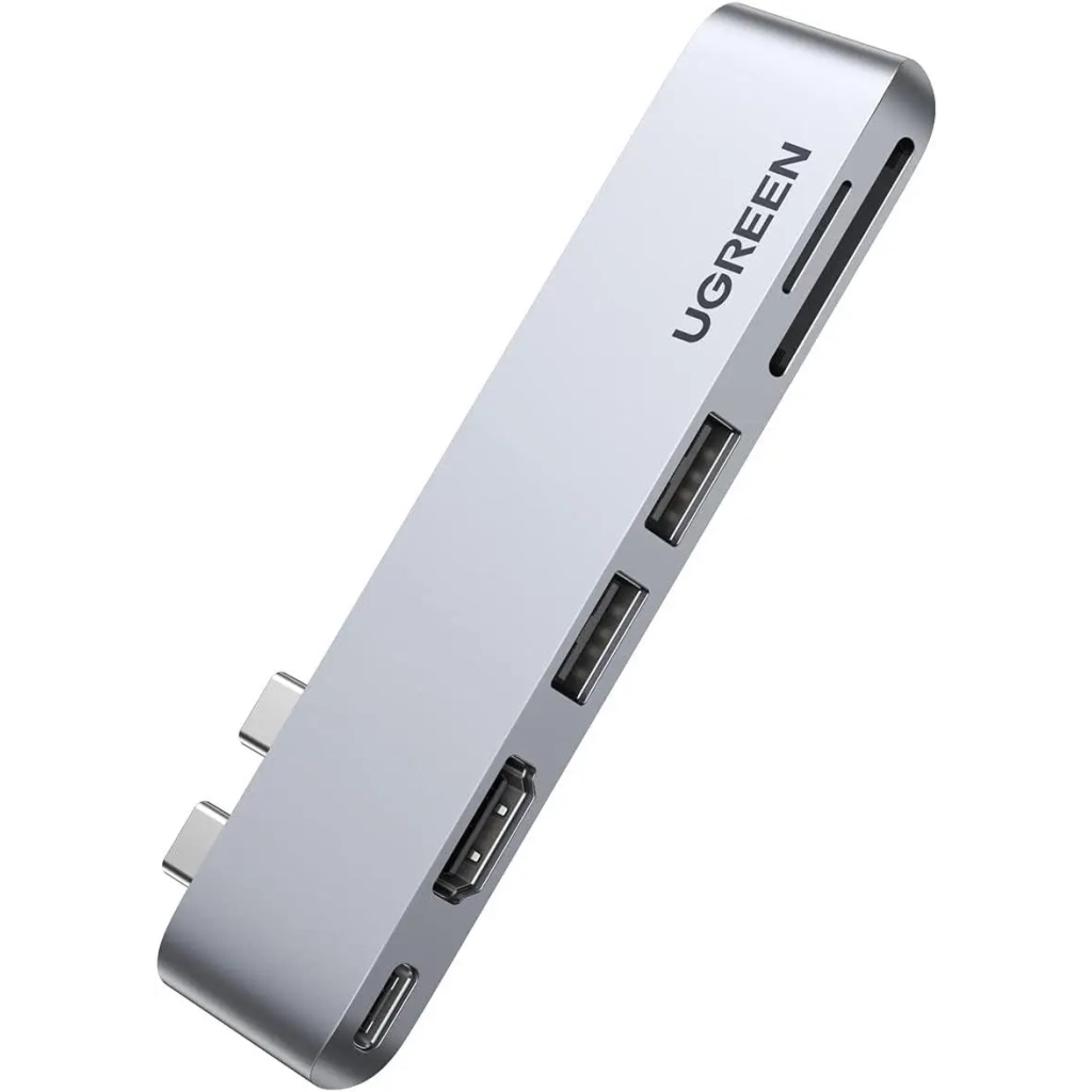 Концентратор Ugreen 2xUSB-C to HDMI + 2xUSB 3.0 + SD/TF + USB-C CM380 gray (80856) - зображення 1