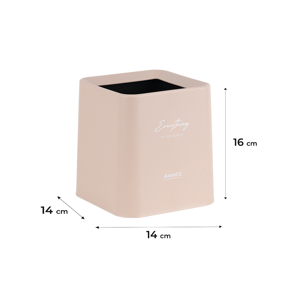 Кошик для паперів Axent Настільний контейнер для сміття, квадратний, персиковий (2132-42-A) - зображення 3