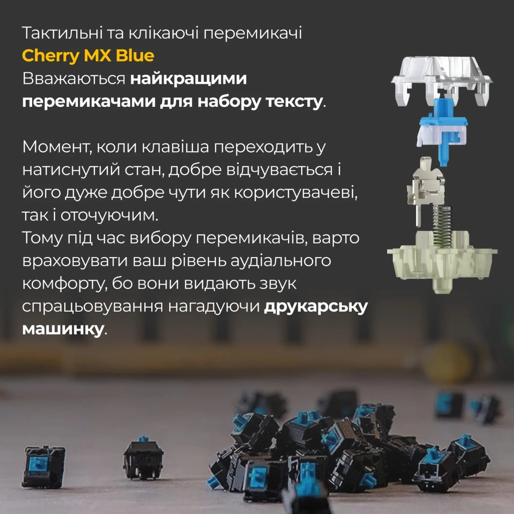 Клавіатура Ducky One 3 TKL Cherry MX Blue RGB UA USB White (DKON2187ST-CUAPXPWWWSC1) - зображення 5