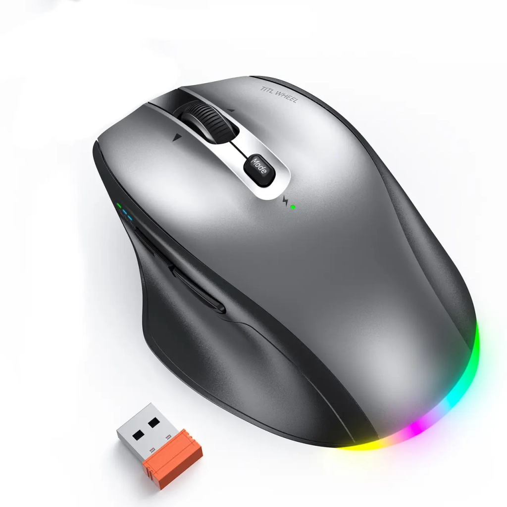 Мишка Meetion BTM007 Wireless/Bluetooth Gray (MT-BTM007-W) - зображення 2