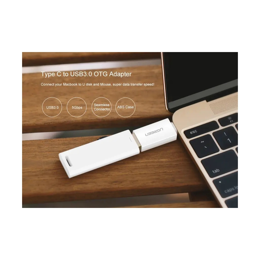 Перехідник OTG USB 3.0 AF to USB-C US173 White Ugreen (30155) - зображення 5