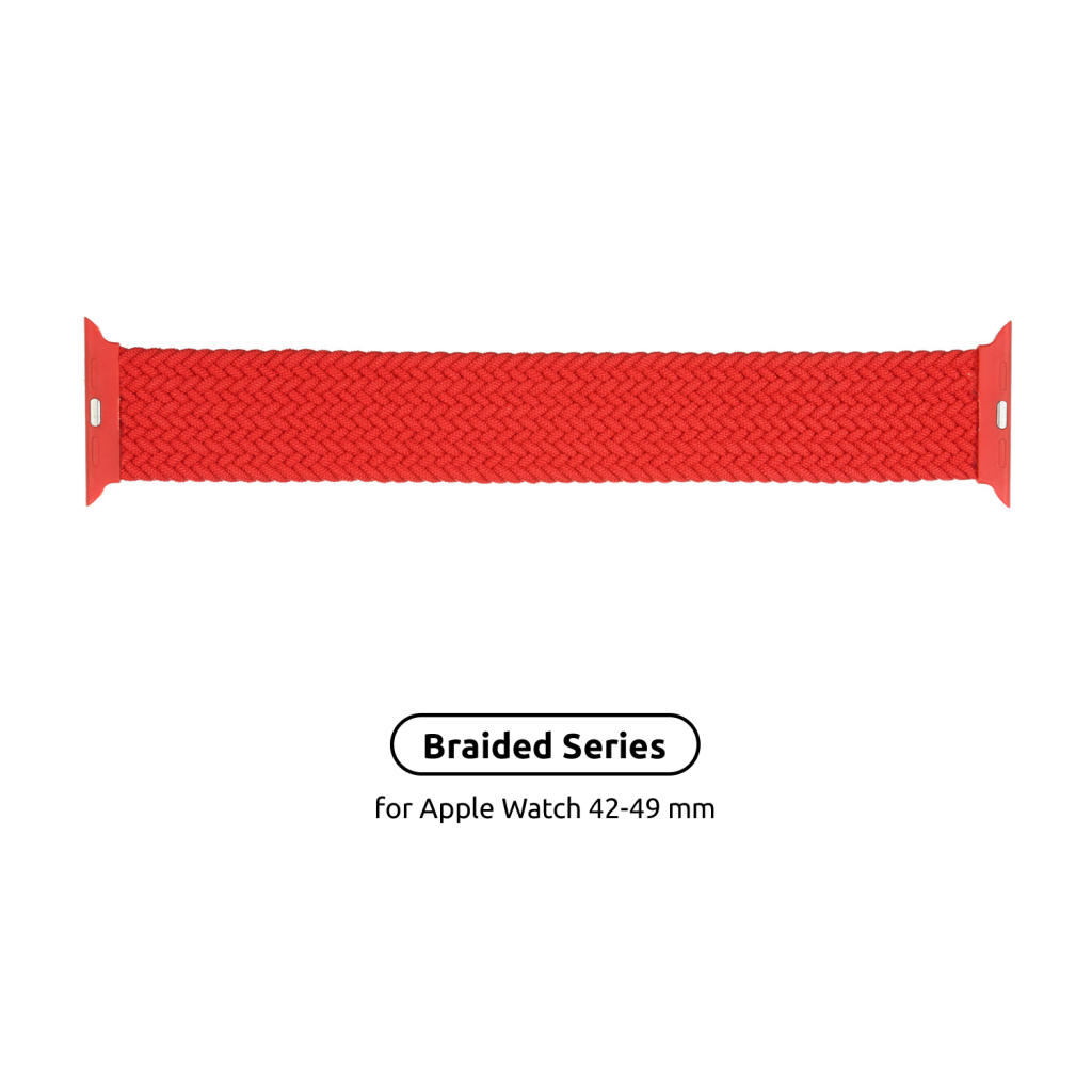 Ремінець до смарт-годинника Armorstandart Braided Solo Loop для Apple Watch 49/46/45/44/42 (Series 1-3) Red Size 10 (172 mm) (ARM58083) - зображення 1
