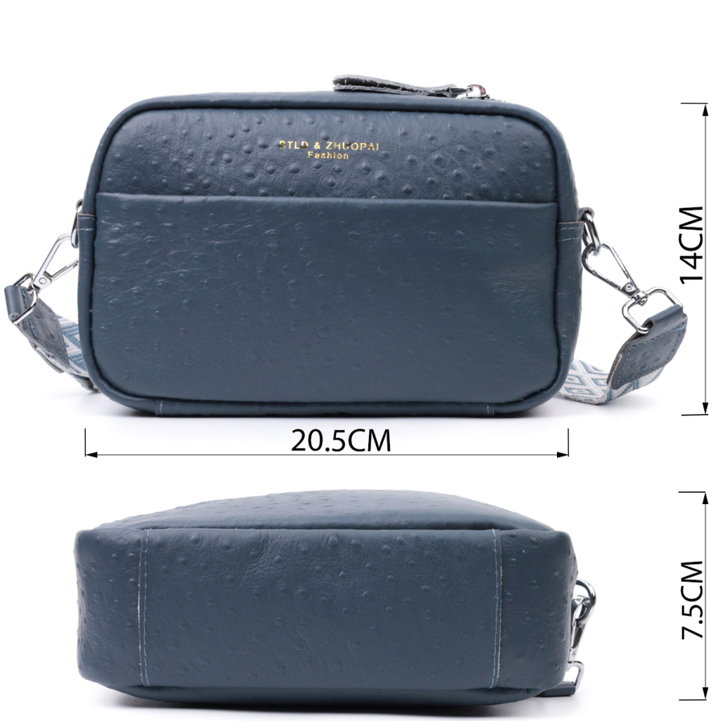 Сумка Vintage Жіноча з фактурної натуральної шкіри Синя (22661) - зображення 3