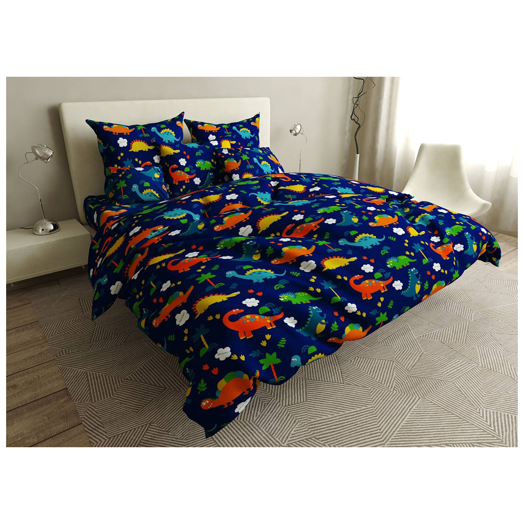 Постільна білизна MirSon Бязь Premium 17-0369 Dilophosaurus Сімейна 160x220 (2200002667302) - зображення 1