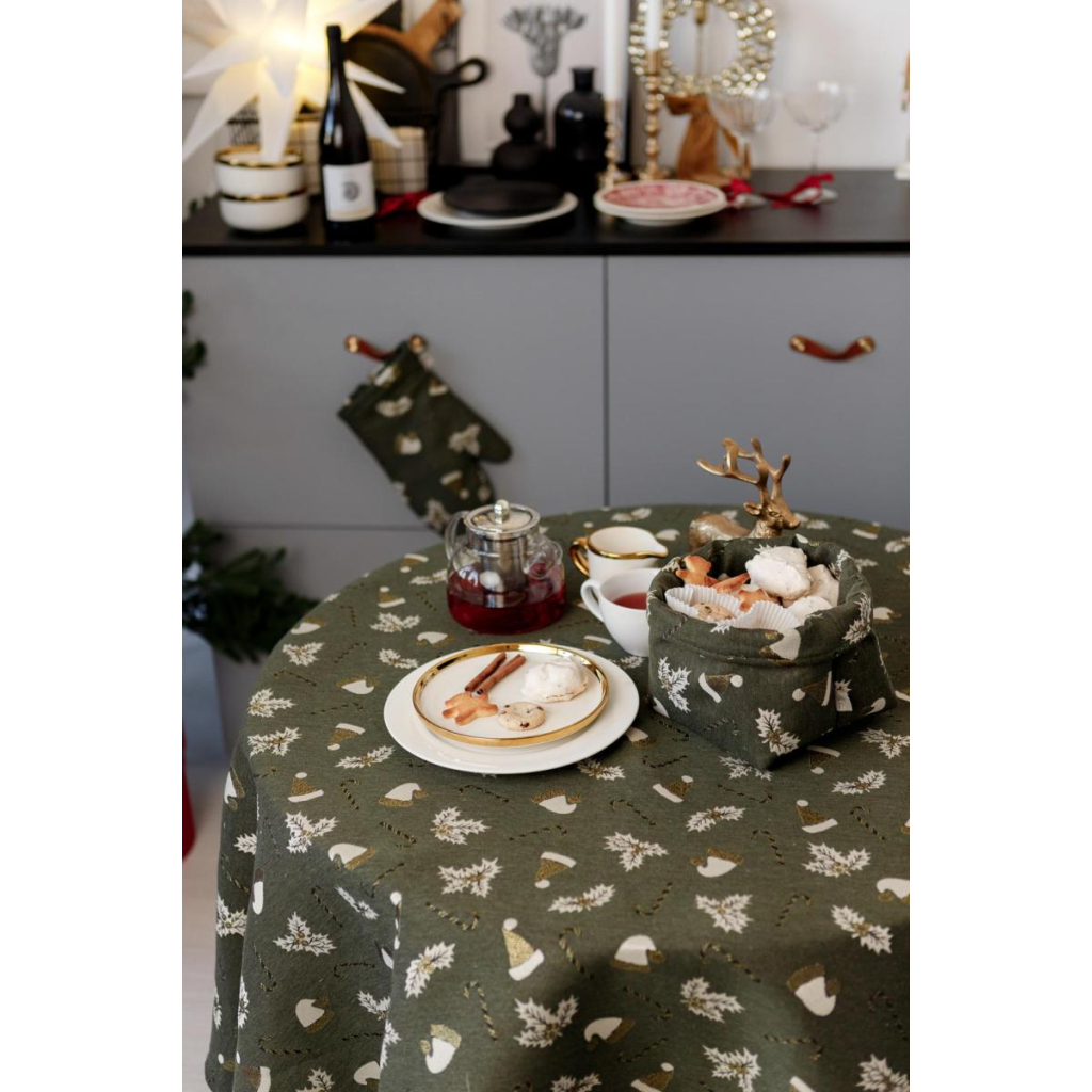 Скатертина Прованс Шапочки на зеленому Dх136 см (036866) - зображення 4