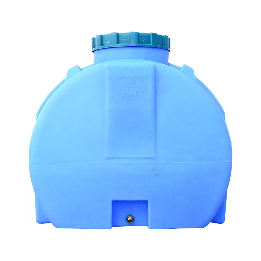 Ємність для води Пласт Бак горизонтальна харчова 750 л синя (12466) - зображення 2
