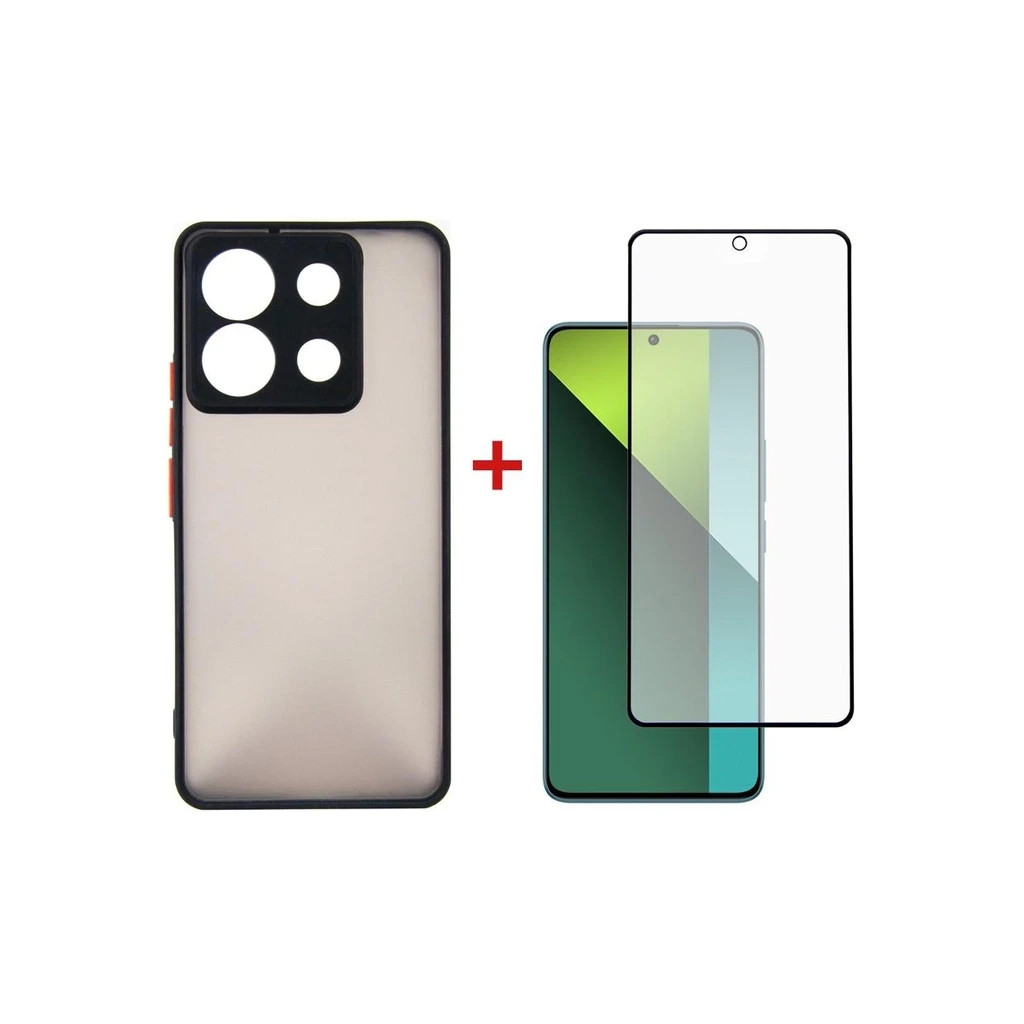 Чохол до мобільного телефона Dengos Kit for Xiaomi Redmi Note 13 Pro 5G case + glass (Black) (DG-KM-68) - зображення 1