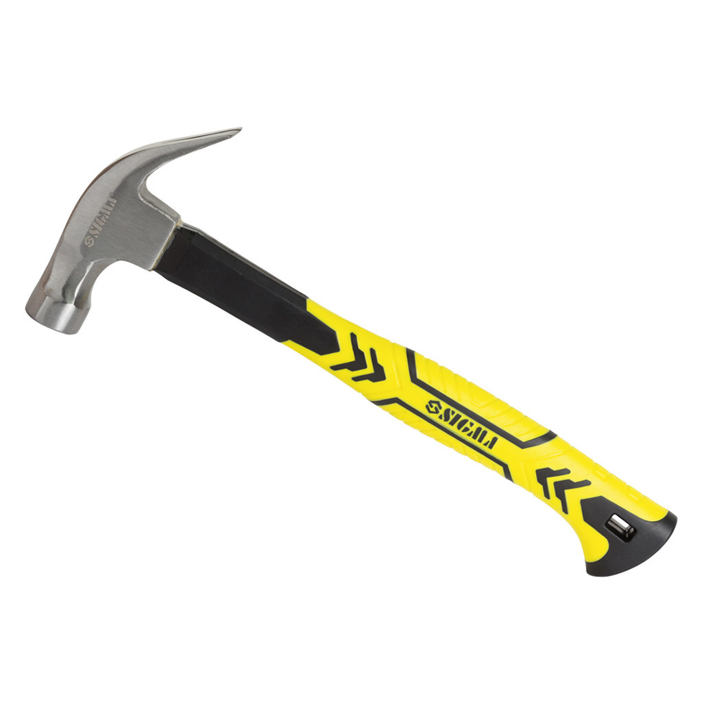 Молоток Sigma з цвяходером 450г фібергласова ручка (магніт) (4315011) - изображение 1
