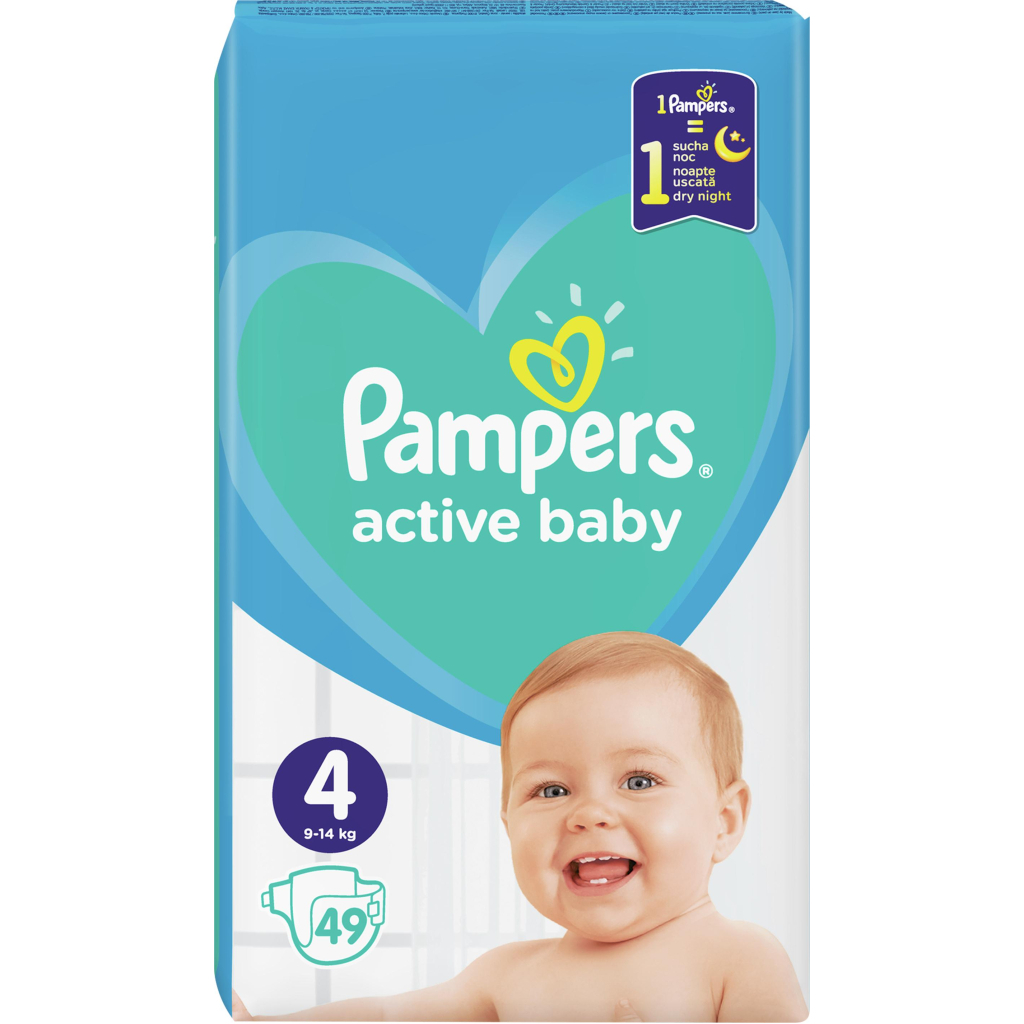 Підгузки Pampers Active Baby Maxi Розмір 4 (9-14 кг), 49 шт (8001090949851) - зображення 1