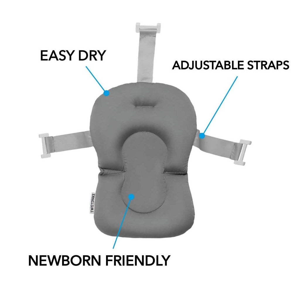 Ванночка Twistshake Pastel Grey розкладна з вкладишем для купання (78538) - зображення 4