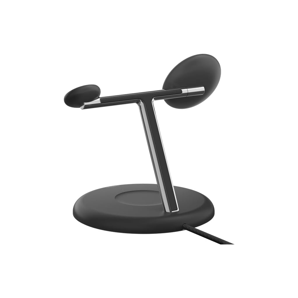 Зарядний пристрій Belkin 3in1 Magnetic Adjustable Pad Qi2 15W Black (WIZ023VFBK) - зображення 4