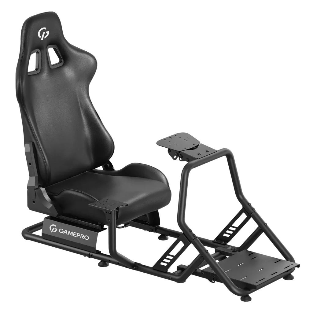 Крісло ігрове GamePro RS100 із кріпленням для керма, педалей та коробки передач Black (RS100) - зображення 1