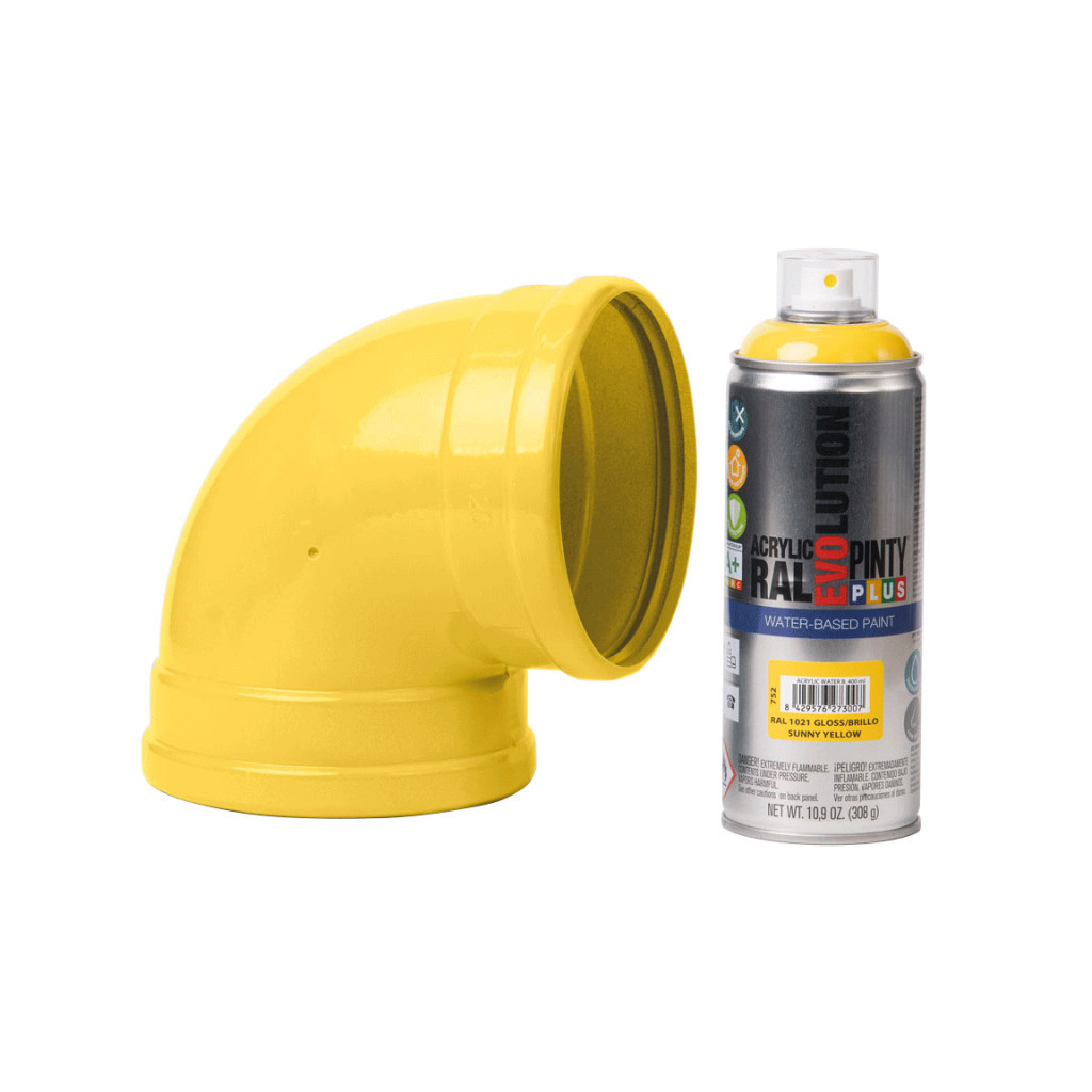 Фарба-аерозоль Pintyplus на водній основі Evolution Ral 1021, Жовтий, глянцевий, 400 мл (8429576273007) - зображення 2