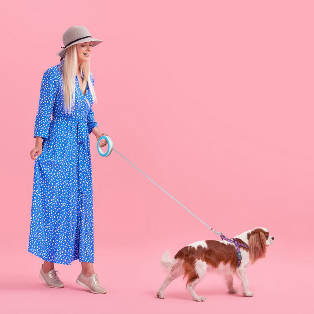 Повідець для собак WAUDOG R-leash світловідбиваюча стрічка XS-M до 40 кг 2.9 м блакитни (81272) - изображение 8