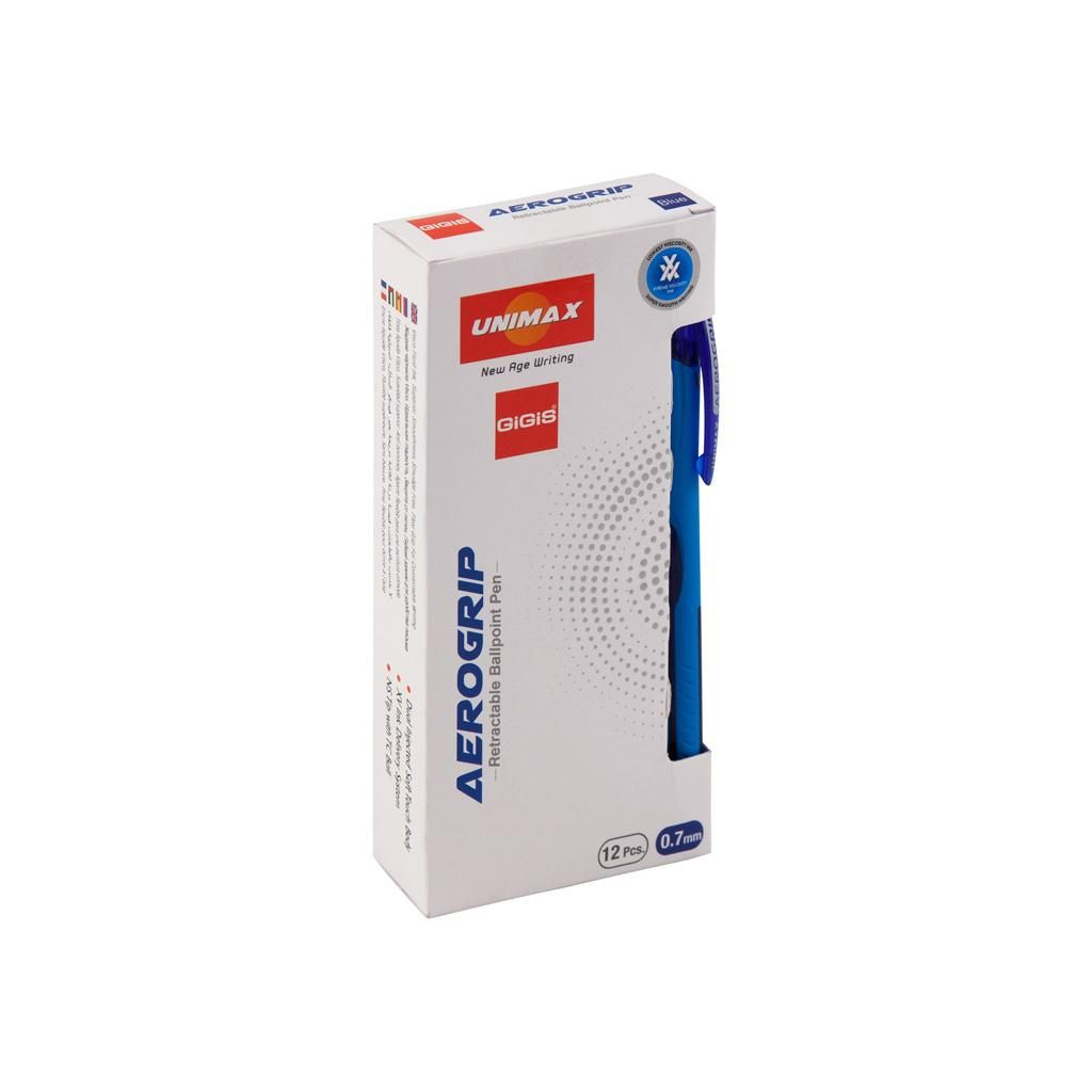 Ручка кулькова Unimax автоматична Aerogrip 0.7 мм Синя (UX-136-02) - зображення 3