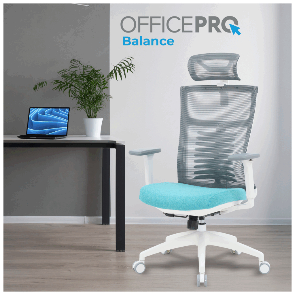 Офісне крісло OfficePro Balance OC550-W-DG-BL (OC550-W-DG-BL) - зображення 3