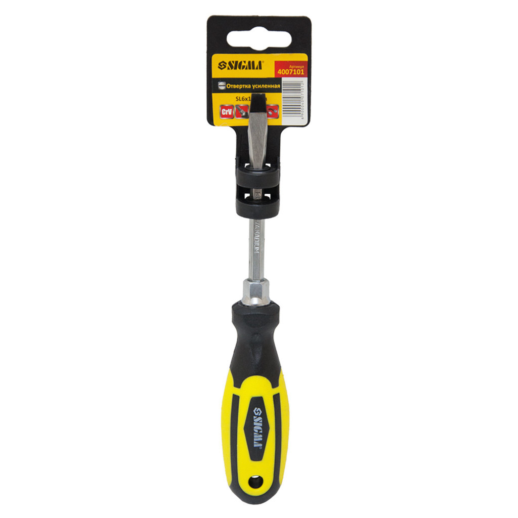 Викрутка Sigma посилена шліцьова SL6x100мм під ключ CrV (4007101) - зображення 2