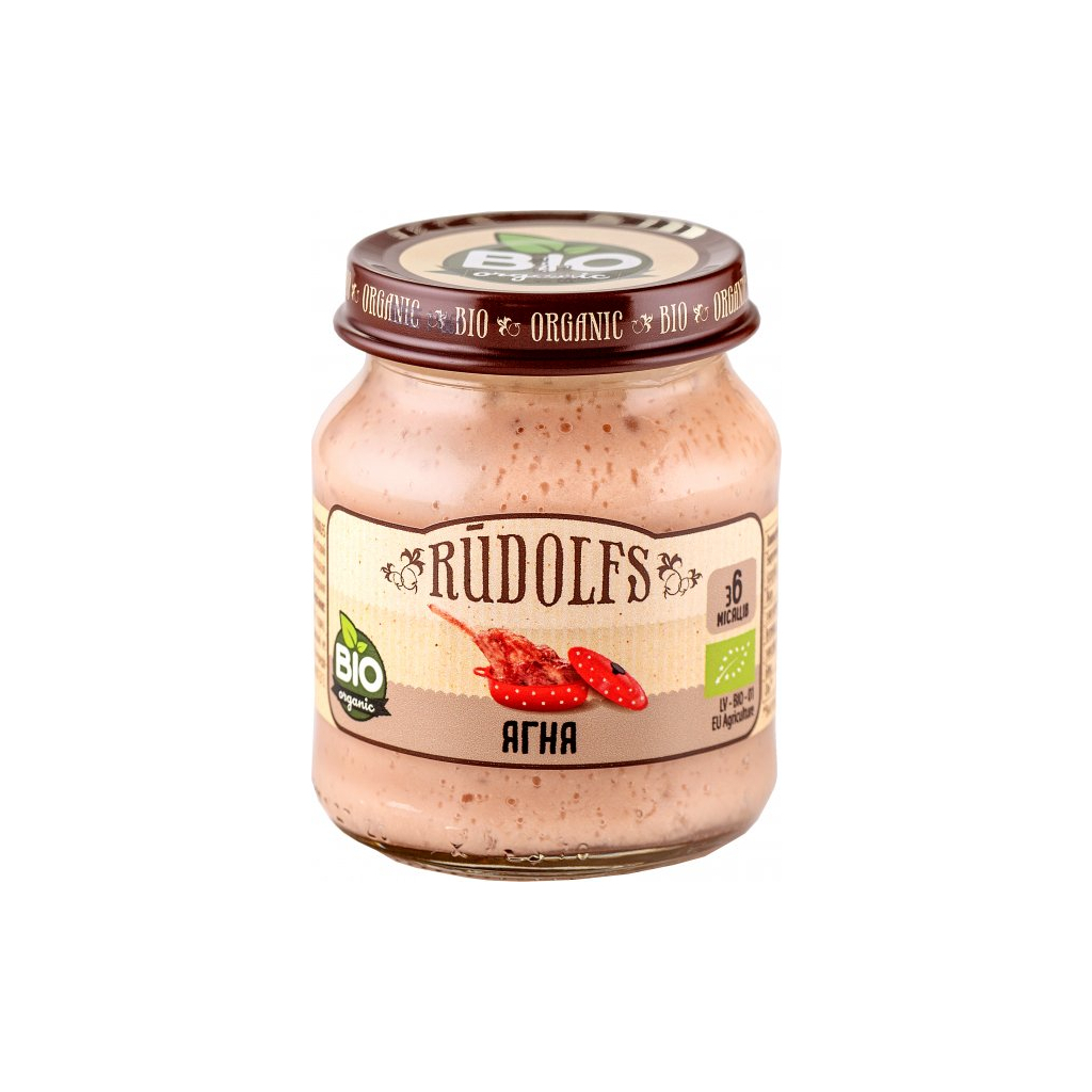 Дитяче пюре Rudolfs Ягня з 6 місяців 120 г (4751017940792) - зображення 1