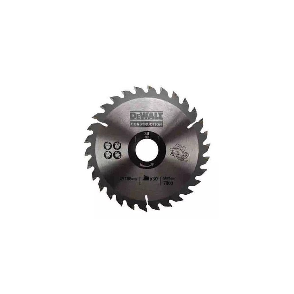 Диск пильний DeWALT СONSTRUCTION , 160 х 30 мм, 30 z, АТВ, 10 градусів (DT1937) - зображення 1