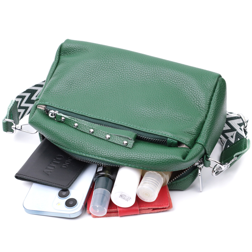 Сумка Vintage Шкіряна жіноча Зелена (22651) - зображення 10