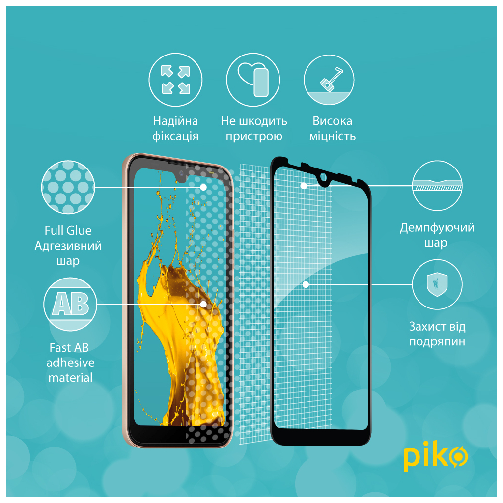 Скло захисне Piko Full Glue Tecno Pop 5 Go Black (1283126573385) - зображення 3