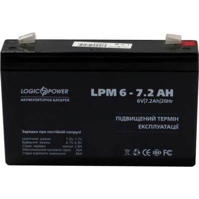 Батарея до ДБЖ LogicPower LPM 6В 7.2 Ah (3859) - зображення 2
