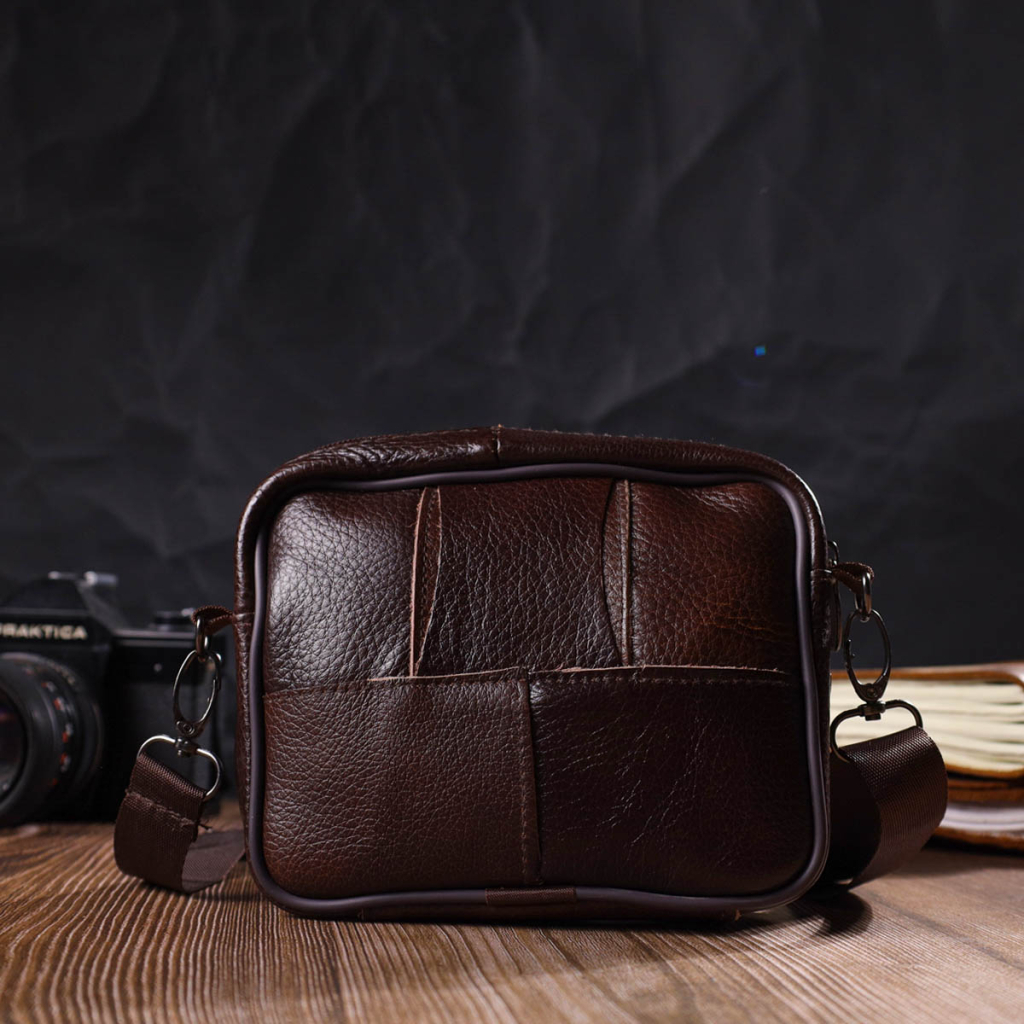 Сумка Vintage Поясна з натуральної шкіри Коричнева (21486) - зображення 9